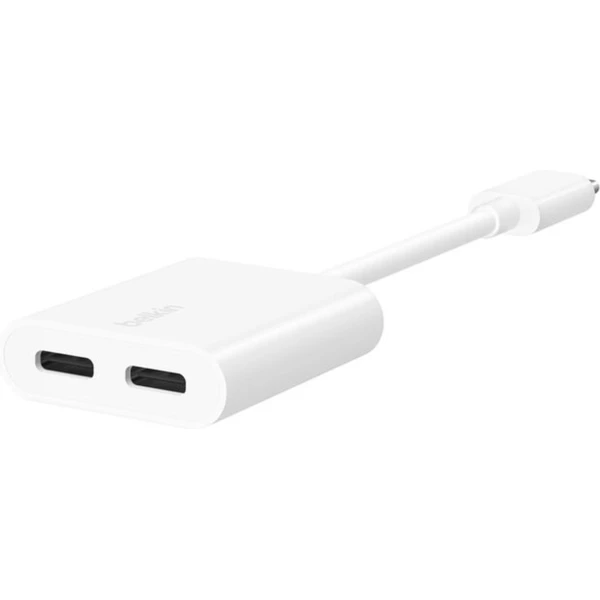 Belkin RockStar USB-C/2x USB-C redukcia pre napájanie + audio 60W biela - Káble a redukcie - Obrázok 9AWC000K01