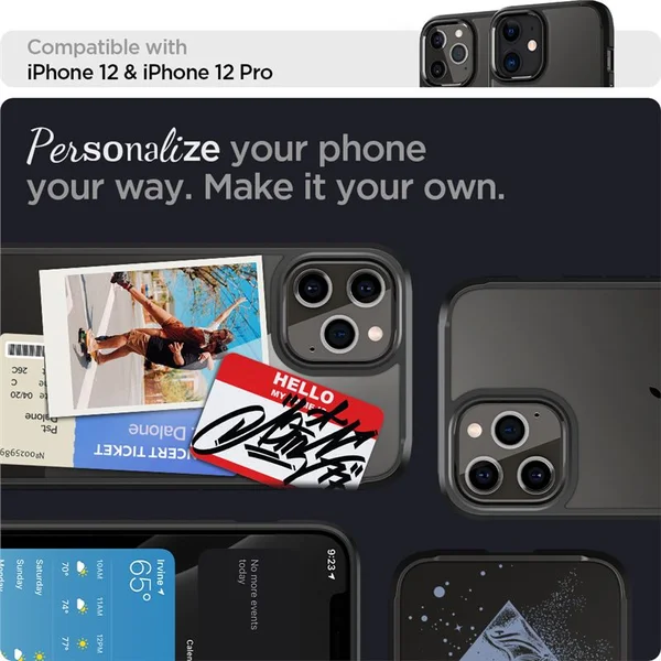 Spigen Ultra Hybrid kryt iPhone 12 / 12 Pro čierny - Puzdra - Obrázok 9BA3200401