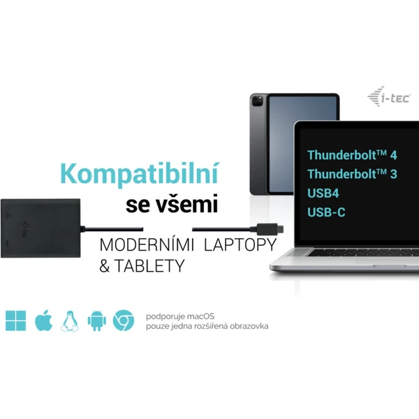 i-tec USB-C/2x HDMI redukcia čierna - Káble a redukcie - Obrázok 9CAS100501