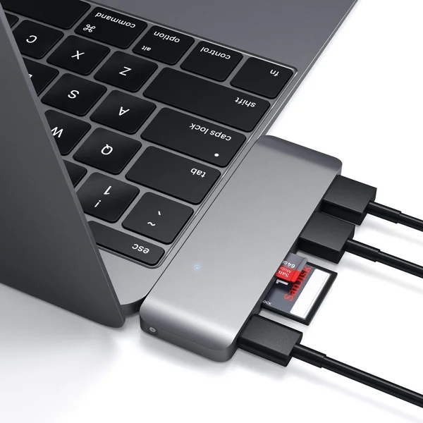 Satechi Passthrough USB hub MacBook 12" vesmírne šedý - USB huby - Obrázok 9CCE100301