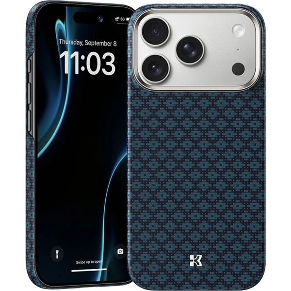Benks ArmorGrid ArmorAir Kevlar MagSafe kryt iPhone 17 Pro Max Azure Blue - Puzdra - Obrázok 9CCK000K01