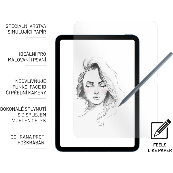 FIXED PaperGlass sklo na písanie a kreslenie pre iPad 10,9" (2022)/iPad 11" (2025) číre - Ochranné fólie a sklo - Obrázok 9CK0G00101