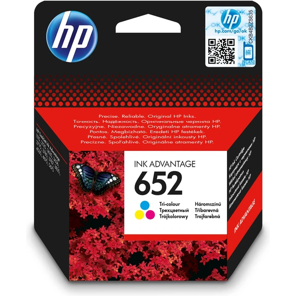 HP F6V24AE č. 652 Viacfarebná originálna - Cartridge - Hlavný obrázok
