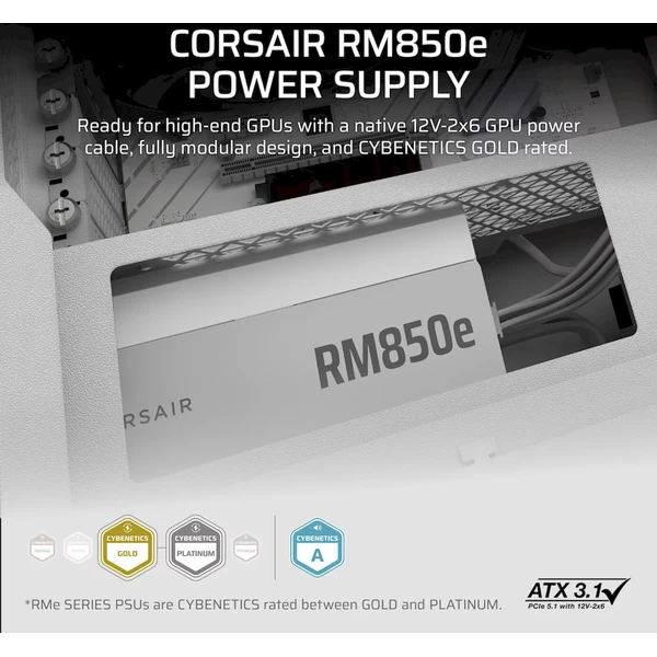 Corsair RM850e biely - Zdroje - Obrázok 9DRK000K01