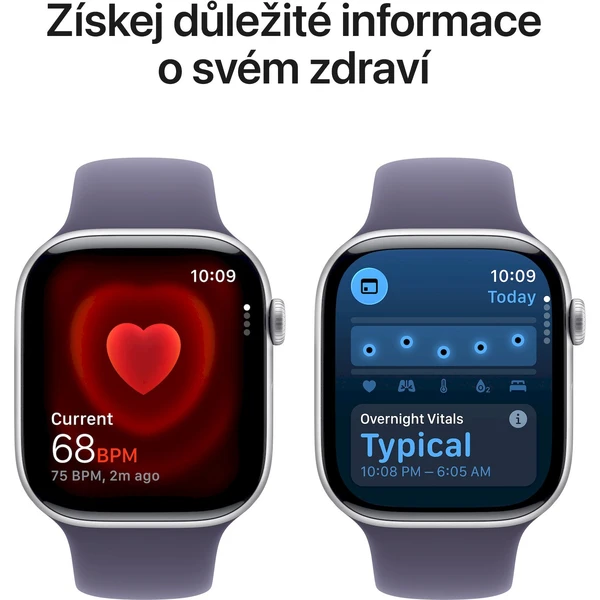 Apple Watch Series 11 Cellular (46mm) Strieborný hliník s hmlovo fialovým športovým remienkom M/L - Inteligentné hodinky - Obrázok 9EQH000K01