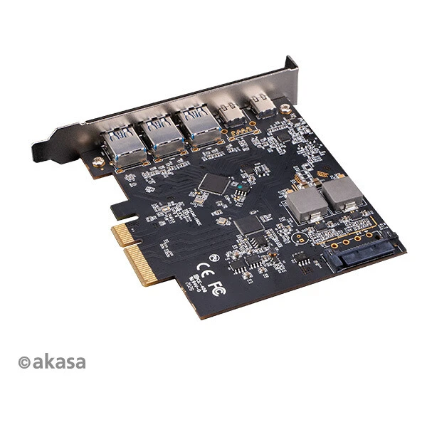Akasa PCIe karta 2xUSB 3.2 Gen 2 Type-C a 3xType-A - Radiče - Obrázok 9F6X600301
