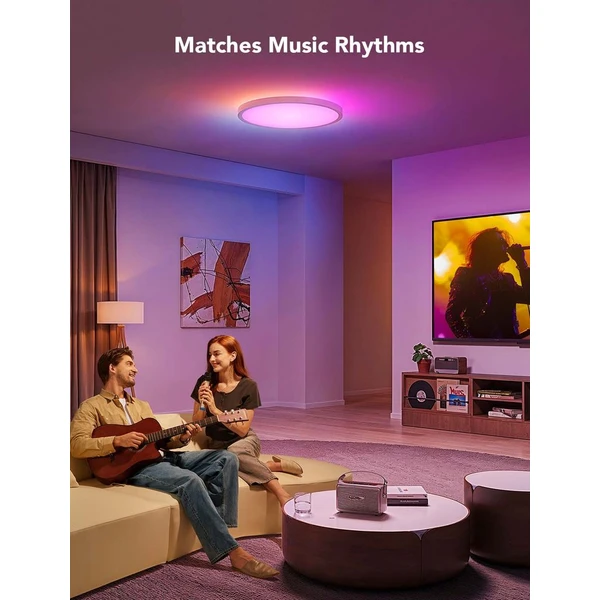 Govee RGBICWW Smart okrúhle stropné svetlo 2400lm 30cm Matter biele - Inteligentné osvetlenie - Obrázok 9FQK000K01