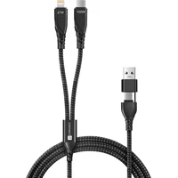 CONNECT IT Wirez 4v1 napájací kábel 100W 1,25m čierny - Káble a redukcie