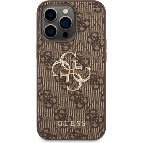 Guess PU 4G Metal Logo kryt iPhone 14 Pro Max hnedý - Puzdra - Obrázok 9FUF100501