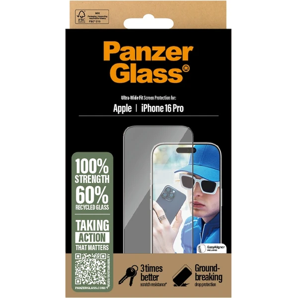 PanzerGlass® Ultra-Wide Fit Apple iPhone 16 Pro s inštalačným rámčekom - Ochranné fólie a sklo - Obrázok 9G08000P01