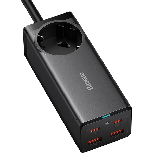 Rýchlonabíjačka do siete Baseus GaN3 Pro, 2x USB-C, 2x USB + AC 100W s káblom USB-C/USB-C čierna - Nabíjačky - Obrázok 9HGE000L01