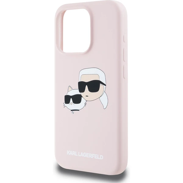 Karl Lagerfeld Liquid Silicone Double Heads Magsafe zadný kryt iPhone 15 Pre ružový - Puzdra - Obrázok 9HP5000J01