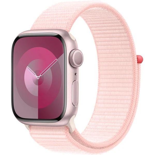 Apple Watch Series 9 41mm Ružový hliník so svetlo ružovým prevliekacím remienkom - Inteligentné hodinky - Hlavný obrázok