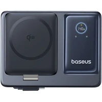 Nabíjacia stanica Baseus Nomos Qi2 140W 3xUSB-C, USB-A s výsuvným káblom USB-C/sieťový kábel 1m čier - Nabíjačky