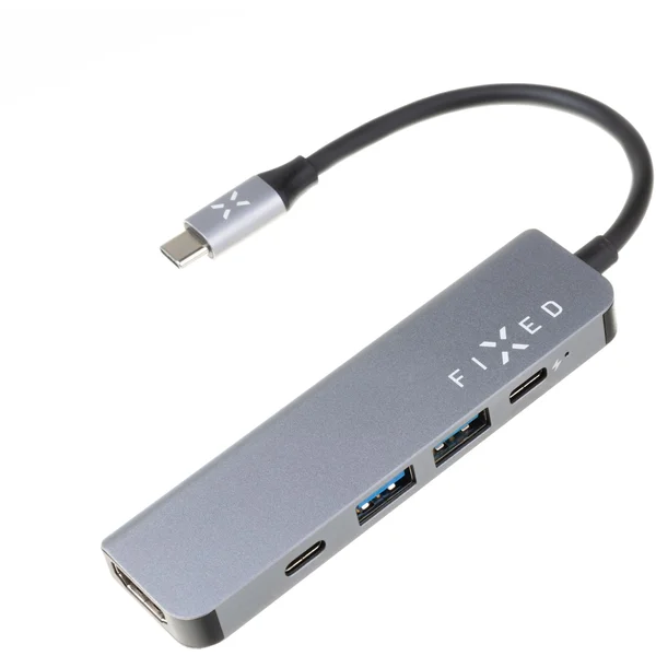 FIXED USB-C HUB Mini 5-portový pre notebooky a tablety sivý - USB huby - Obrázok 9JWRF00101