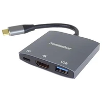 PremiumCord adaptér USB-C na HDMI, USB3.0, PD, rozlíšenie 4K a FULL HD 1080p, - Dokovacie stanice