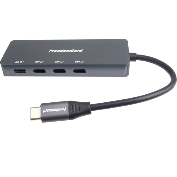 PremiumCord SuperSpeed ??4v1 USB-C Hub antracitový - USB huby - Obrázok 9L4L000K01