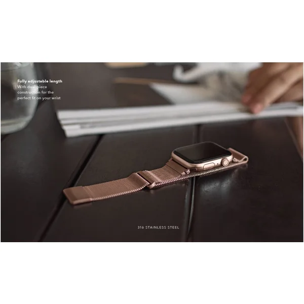 UNIQ Dante oceľový remienok Apple Watch 42/41/40/38mm grafitový - Remienky - Obrázok 9L50300401