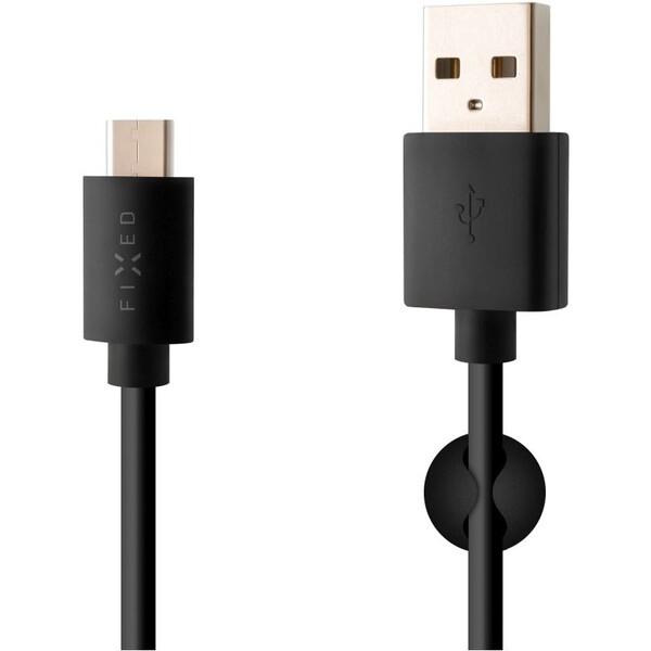 E-shop FIXED Rapid Charge USB-A/USB-C napájací kábel 1m čierny