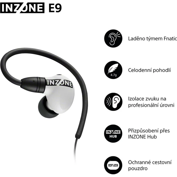 Sony INZONE E9 drôtové herné slúchadlá biela - Slúchadlá - Obrázok 9OBH000K01