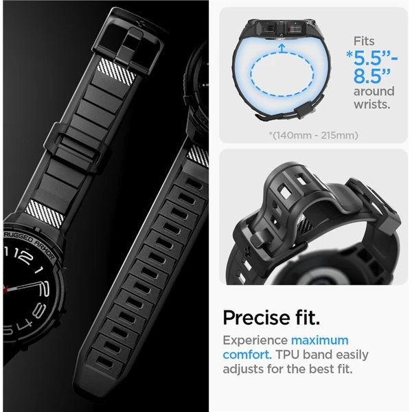 Spigen Rugged Armor Pre púzdro Samsung Galaxy Watch6 Classic 47mm čierne - Puzdra - Obrázok 9OV3000N01