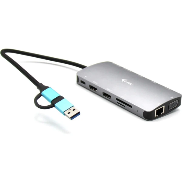 i-tec USB 3.0 USB-C/TB3 3x Display Metal Nano Dock with LAN + - Dokovacie stanice - Hlavný obrázok