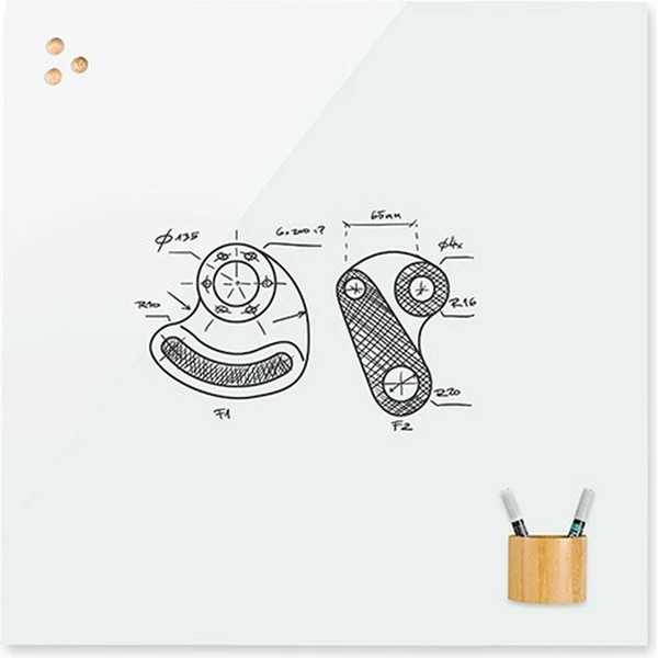 Rocada 6703-25 sklenená magnetická tabuľa biela - Magnetické tabule - Obrázok 9SMN000K01