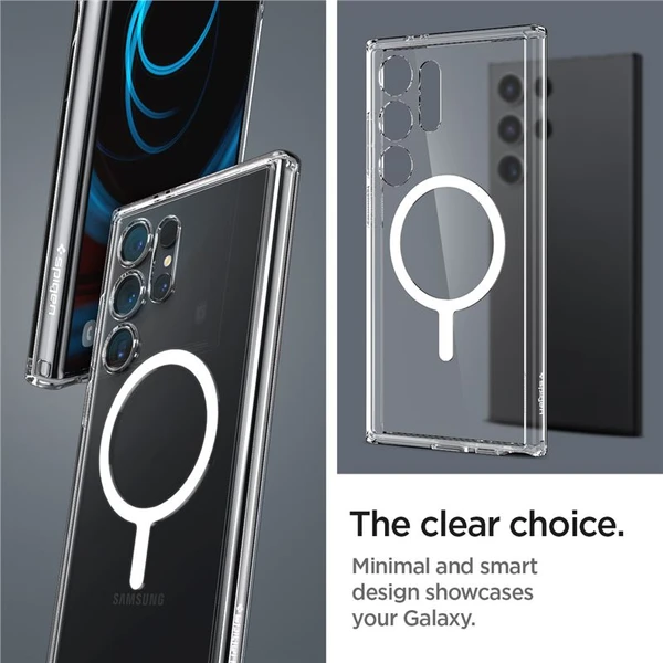 Spigen Ultra Hybrid OneTap Metal Ring MagFit kryt Samsung Galaxy S24 Ultra biely - Puzdra - Obrázok 9T91000P01