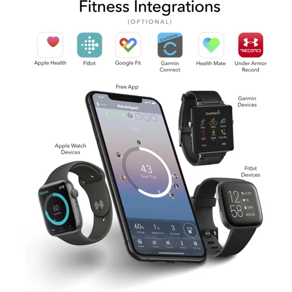 HidrateSpark bluetooth múdra fľaša so slamkou čierna - Inteligentné fľaše - Obrázok 9TXEF00101
