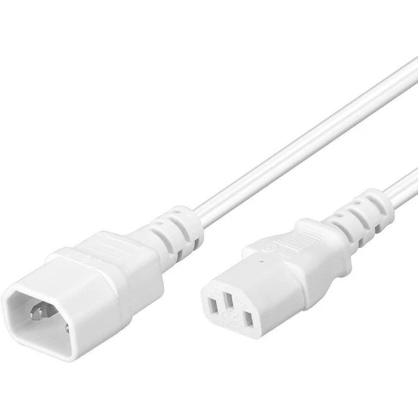 PremiumCord IEC C13/IEC C14 napájací predlžovací kábel 230V 3m biely - Káble a redukcie - Hlavný obrázok