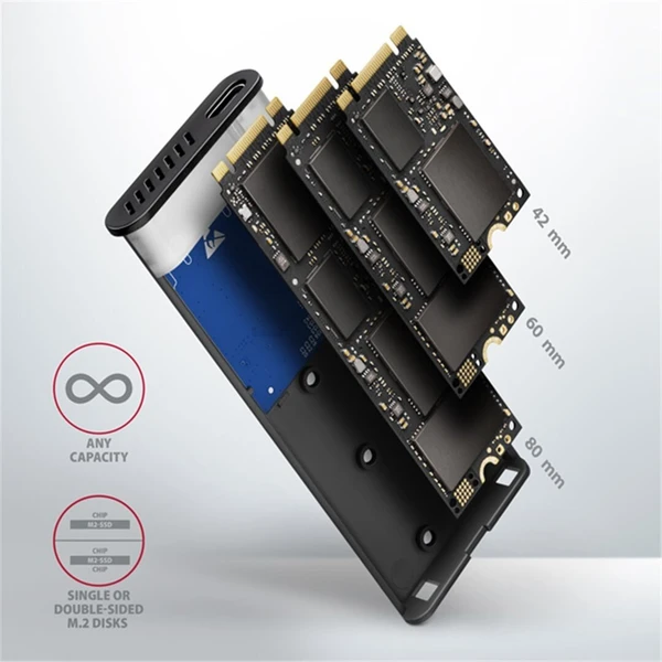 AXAGON EEM2-SB2 externý SSD disk čierny - Externé boxy - Obrázok 9WS6000701