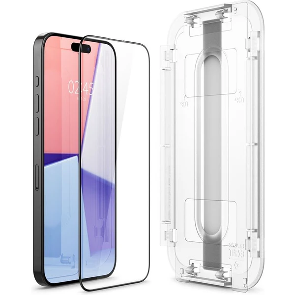 Spigen Glass tR EZ Fit 2 Pack tvrdené sklo iPhone 15 Pro Max čierne - Ochranné fólie a sklo - Obrázok 9WV8000601