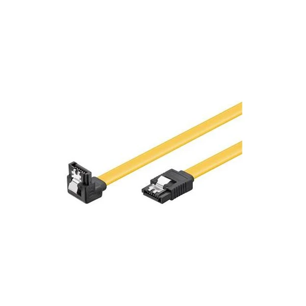 PremiumCord 0,7m SATA 3.0 dátový kábel 1.5GBs / 3GBs / 6GBs, kov.západka, 90 ° - Káble a redukcie - Hlavný obrázok