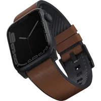 UNIQ Straden vodeodolný kožený remienok Apple Watch 45/44/42mm hnedý - Remienky