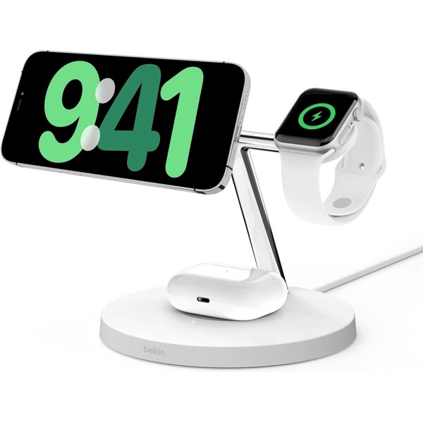 Belkin BOOST CHARGE™ PRE MagSafe 3v1 (Qi2) nabíjacia stanica biela