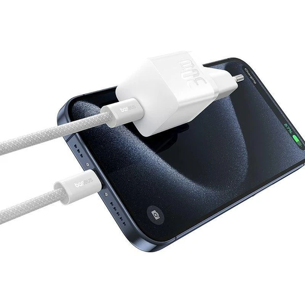 Baseus GaN5 30W USB-C nabíjačka do siete biela - Nabíjačky - Obrázok 9XTL000K01
