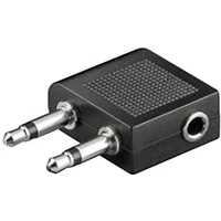PremiumCord 2x 3,5mm/3,5mm redukcia do lietadla čierna - Káble a redukcie