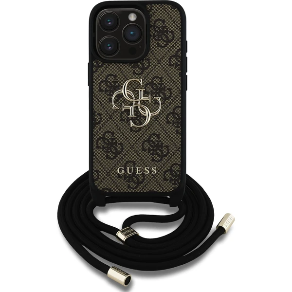 Guess PU 4G Metal Logo Crossbody popruh kryt iPhone 15 Pro Max hnedý - Puzdra - Obrázok 9a5134c3c4bc4731bf7174c4cdaf5744