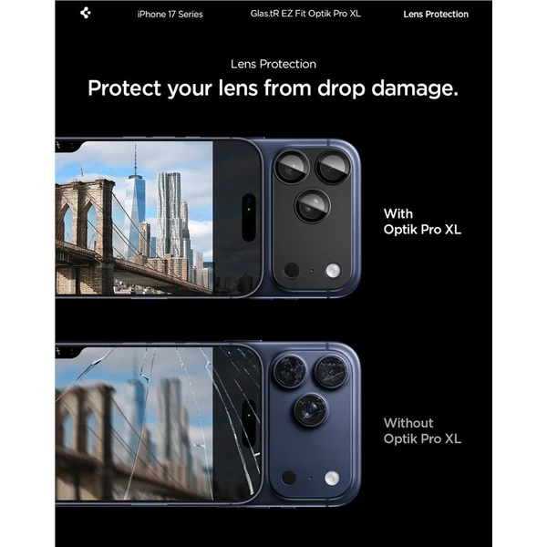 Spigen Glass TR EZ Fit Optik Pro XL sklo na fotoaparát iPhone 17 Pro čierne - Ochranné fólie a sklo - Obrázok 9a673300cbf54e62a8e7dcd751fbbf78