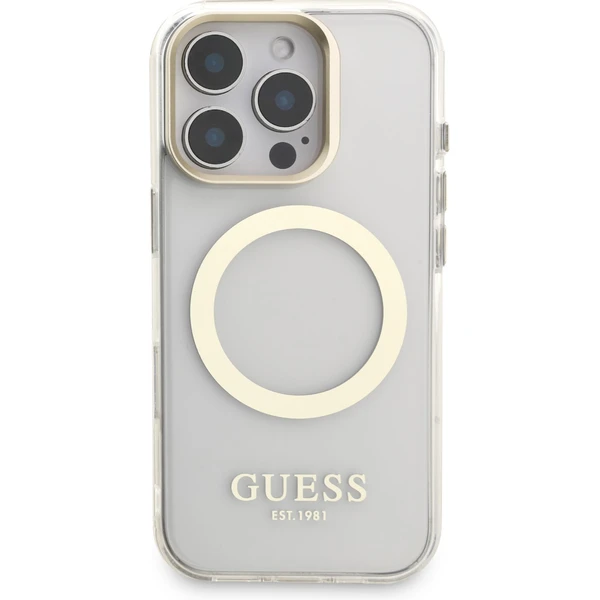 Guess IML Gold Outline Stand Camera Frame MagSafe kryt iPhone 16 Pre Max číry - Puzdra - Obrázok 9a69f0b8488842c39cf9ecf15bda2d5c