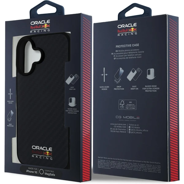 Oracle Red Bull Racing Carbon Shiny Logo MagSafe kryt iPhone 16 čierny - Puzdra - Obrázok 9a79bdd97d5f43aba8543a717d52741a