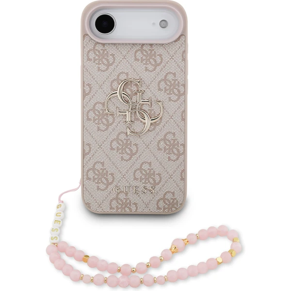 Guess PU 4G Metal Logo Strap kryt iPhone Air ružový - Puzdra - Hlavný obrázok