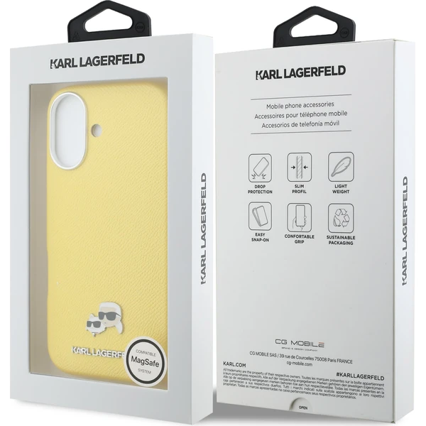 Karl Lagerfeld PU Karl a Choupette Heads Pins MagSafe kryt iPhone 17 žltý - Puzdra - Obrázok 9a93dbc9d3a24e1e824db139e6a7d666