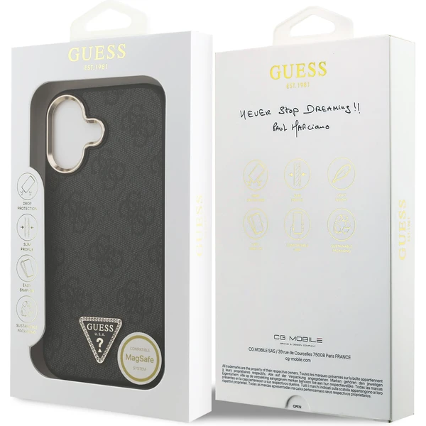 Guess PU Leather 4G Triangle Logo Gold Frame MagSafe kryt iPhone 17 čierny - Puzdra - Obrázok 9acfddd20750450cb9d130dc9ea10a9d