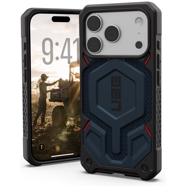 UAG Monarch Pro MagSafe Kevlar kryt iPhone 17 Pro tmavo modrý