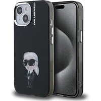 Karl Lagerfeld IML Aquarelle Karl kryt iPhone 15 čierny - Puzdra
