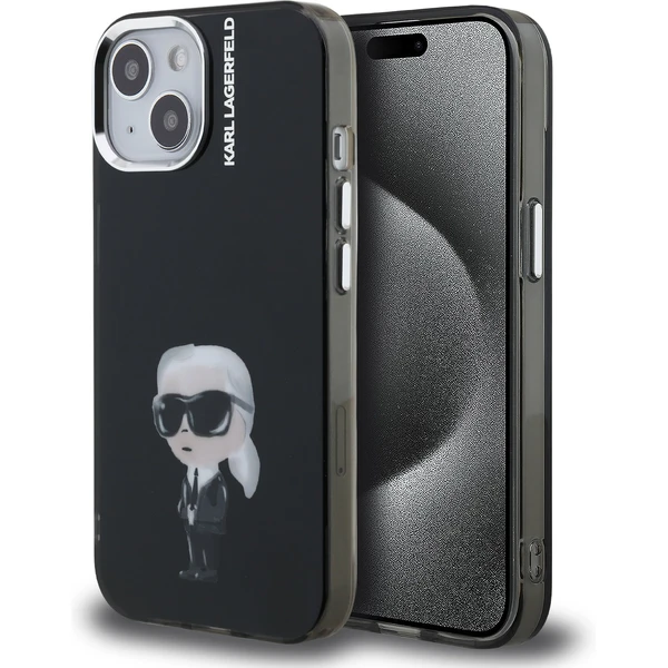 Karl Lagerfeld IML Aquarelle Karl kryt iPhone 15 čierny - Puzdra - Hlavný obrázok