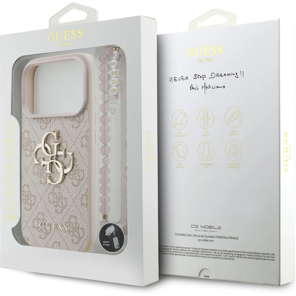 Guess PU 4G Metal Logo Strap kryt iPhone 17 Pro ružový - Puzdra - Obrázok 9b1c3a1d53d04266a334b0c22dcee20f