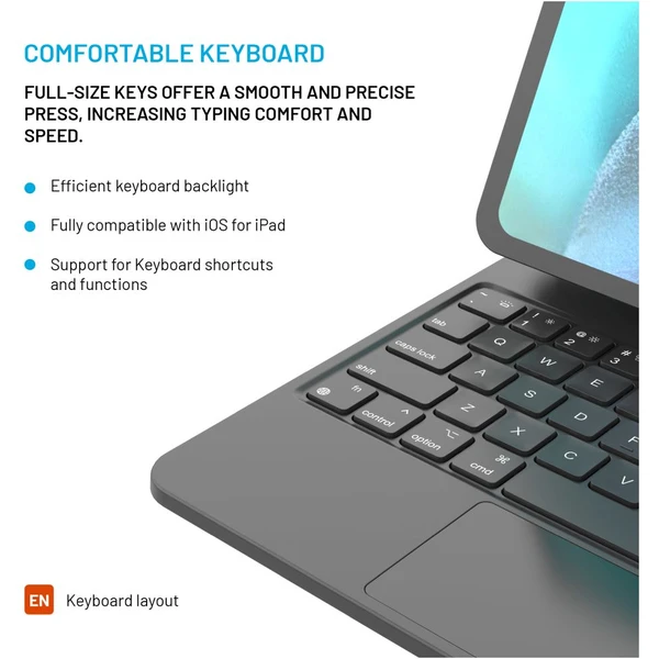 FIXED Typee púzdro s bezdrôtovou klávesnicou Apple iPad Pro 11" M5 2025/M4 2024, EN, čierna - Puzdra s klávesnicou - Obrázok 9b30f258db254aada5e68ecf4de34fe4
