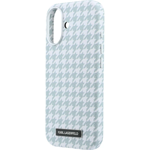 Karl Lagerfeld PU Houndstooth Resin Plate MagSafe kryt iPhone 17 modrý - Puzdra - Obrázok 9b43e3a30d454b46921e5278025a92d1